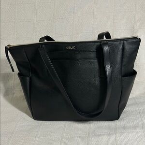 Relic Black Tote Bag with Spacious Design
